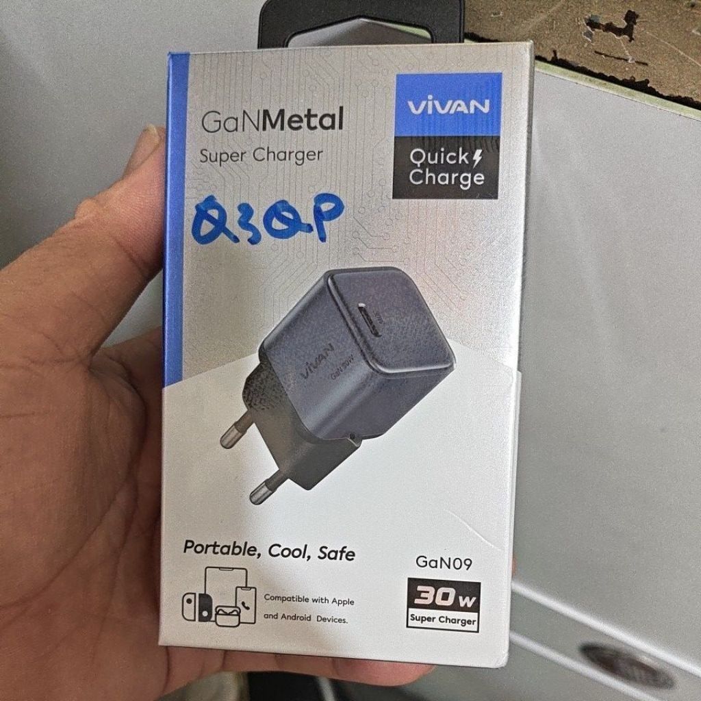 power adapter Gan 30w metal material vivan Gan09