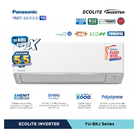 Panasonic AC Ecolite Inverter YU Series 1/2 PK - CS/CU-YU5BKJ
