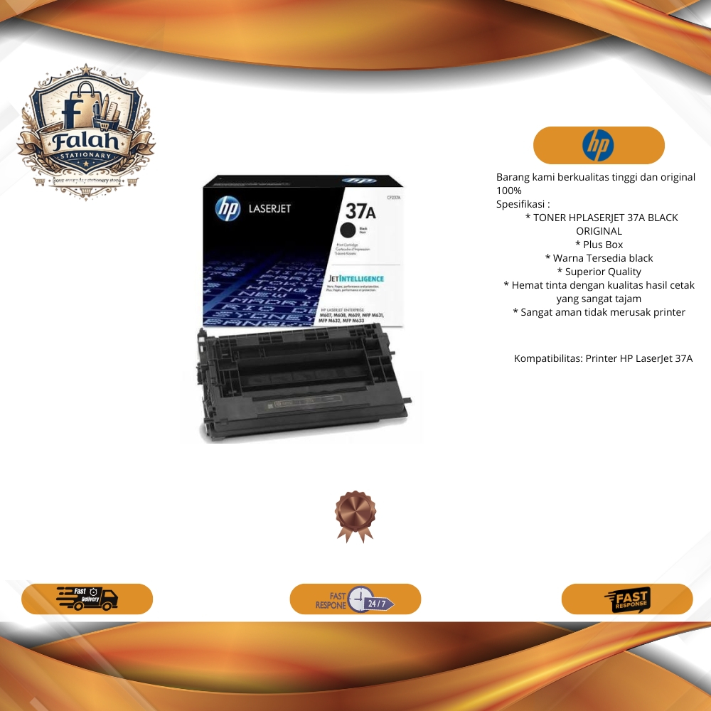 TONER ORIGINAL HP LASERJET 37A BLACK