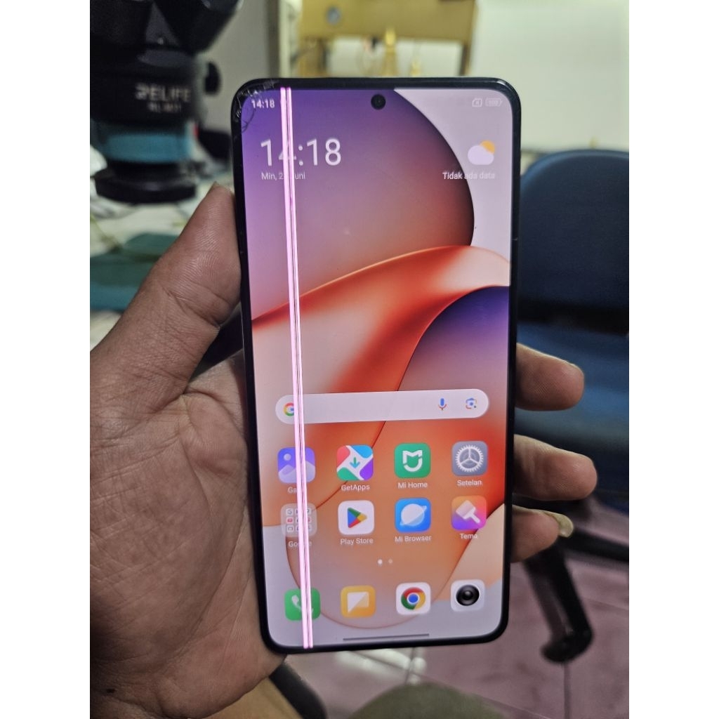 lcd xiaomi mi 12T minus garis retak