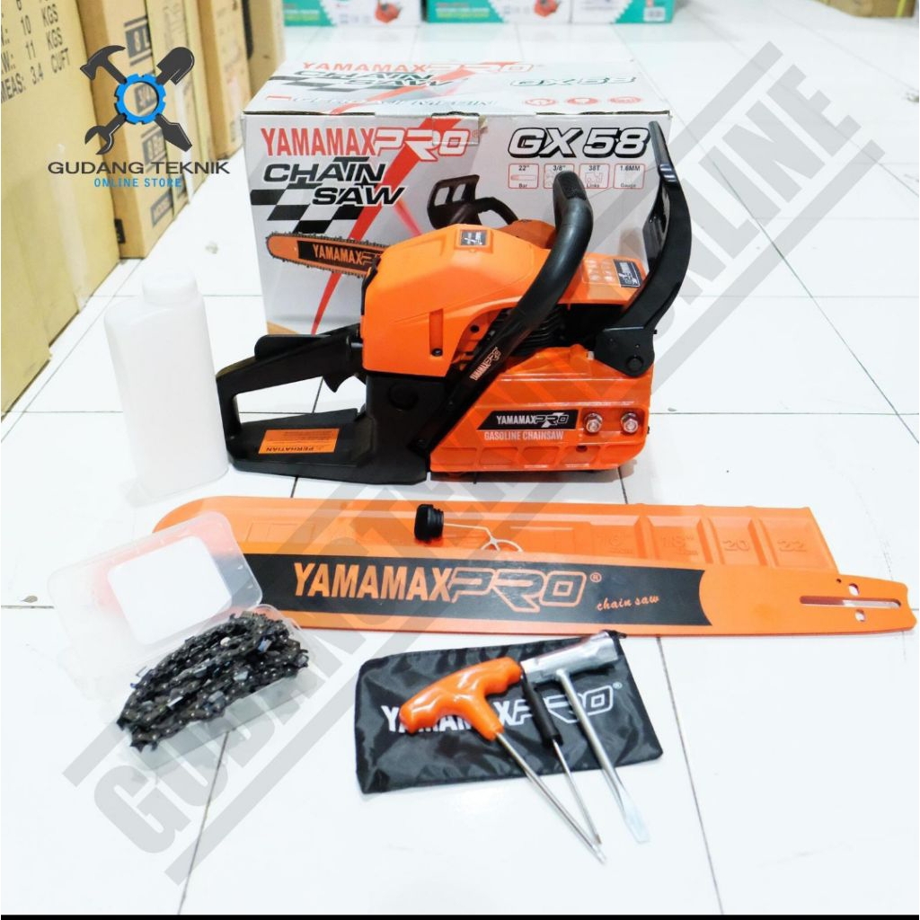 MESIN CHAINSAW YAMAMAX PRO GX 58 22 INCI / MESIN GERGAJI POTONG KAYU SENSO