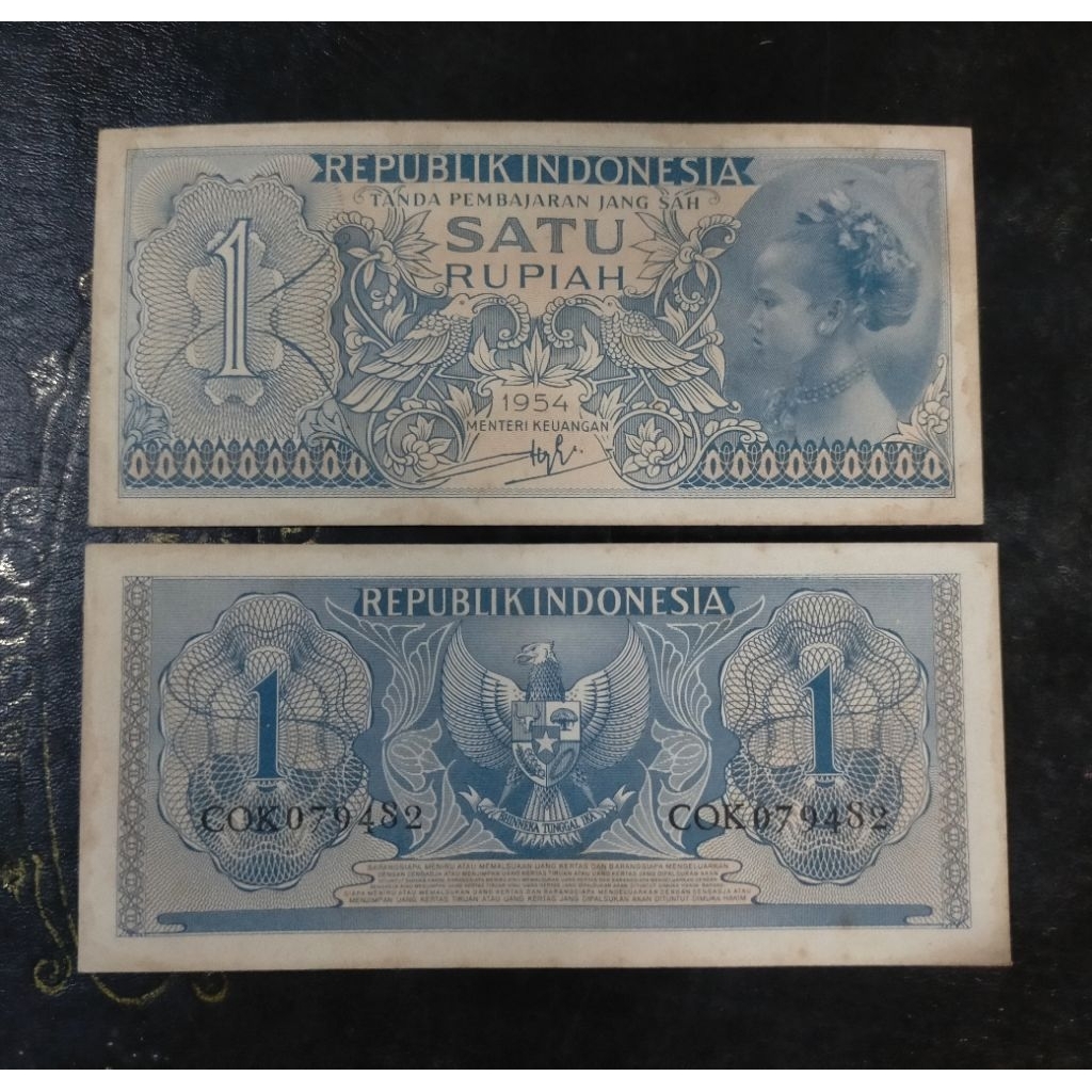uang kertas 1 rupiah bekas