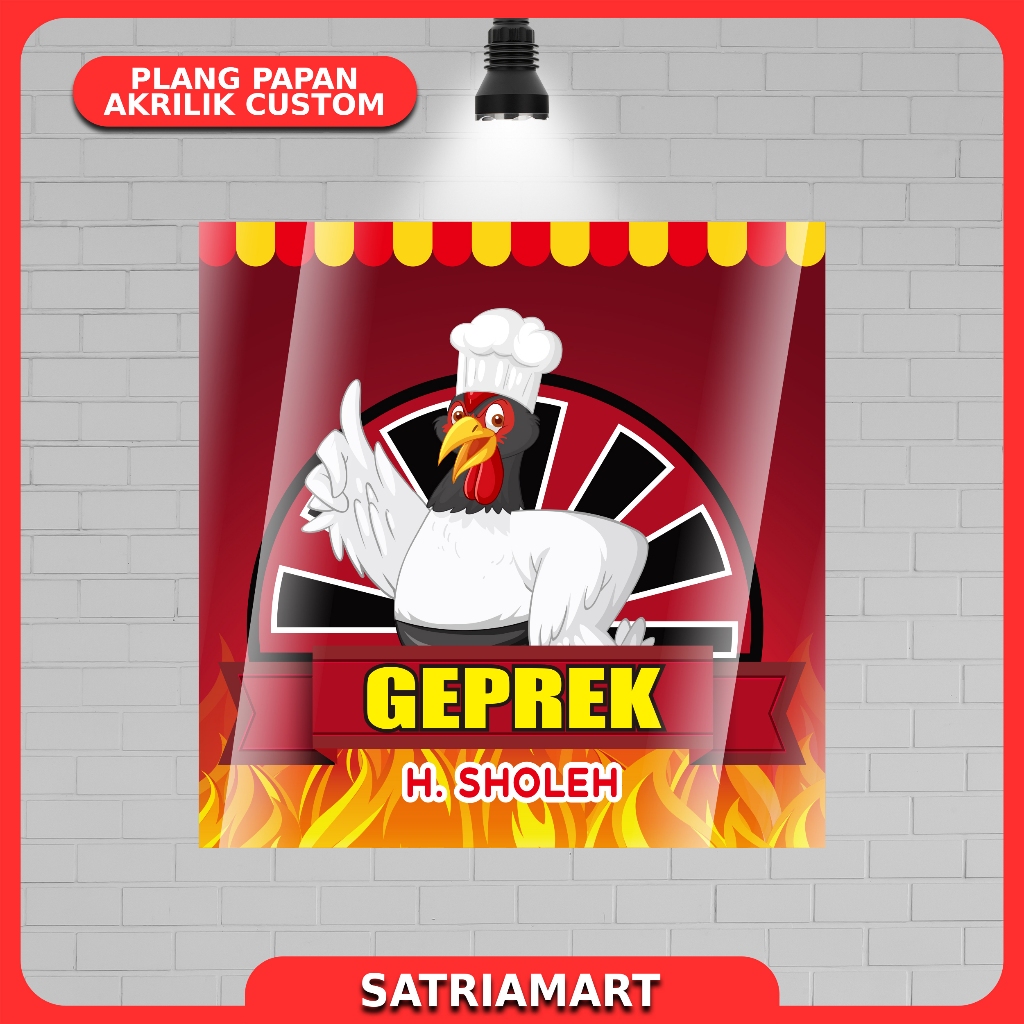 Plang Papan Akrilik Custom Nama Usaha/Nama Bisnis/Nama Sekolah/Nama Mushola Masjid/Papan Pengumuman