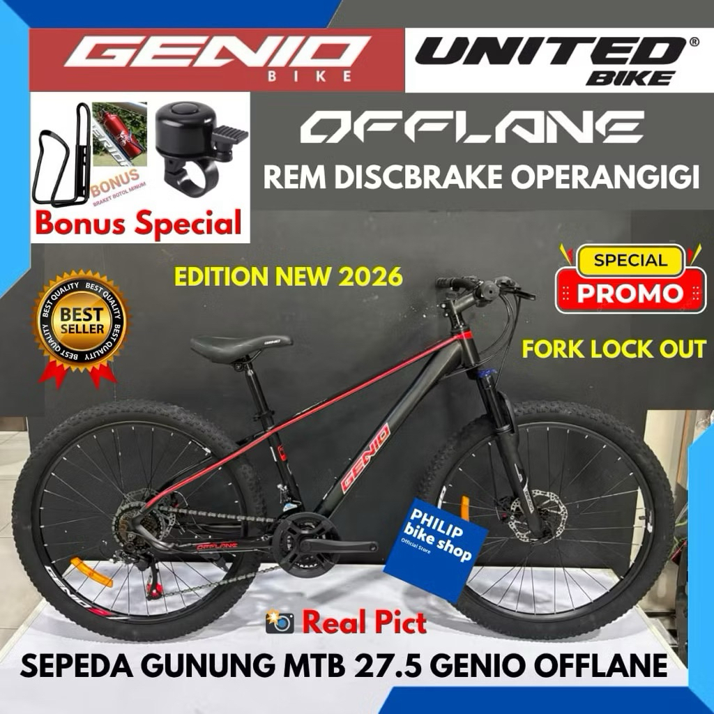 Sepeda Gunung MTB 27.5 Genio Offlane M349 M3411 By Unitedbike TERBARU
