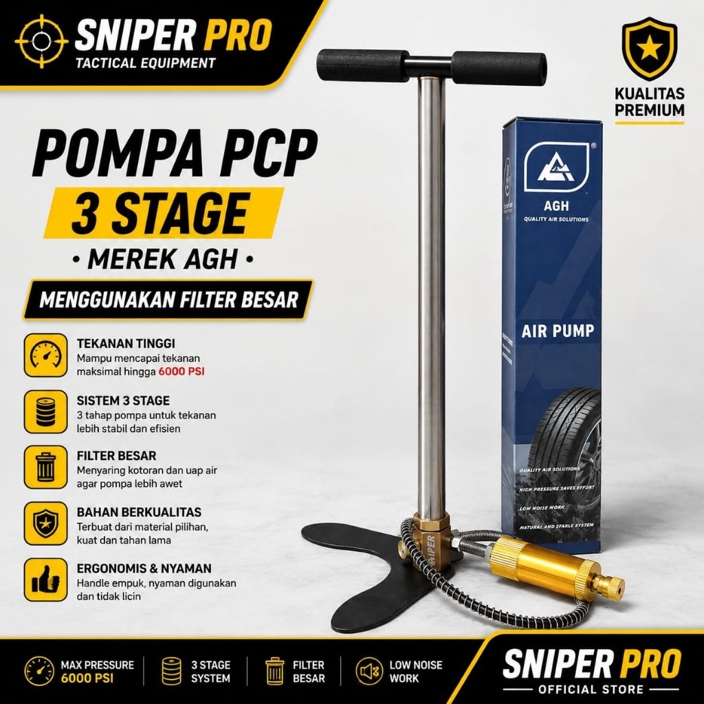 POMPA PCP AGH,POMPA PCP AGH KAKI PATEN, POMPA PCP 6000 PSI, POMPA PCP TEKANAN TINGGI