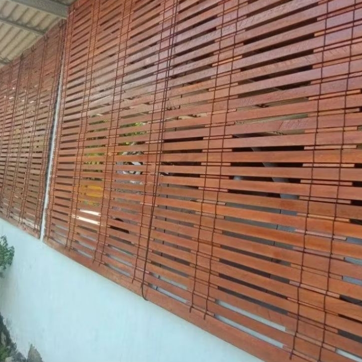 Tirai /Krey kayu jati vernis L.135 X T.50/ 400, Tirai outdoor atau indoor cocok teras rumah kafe rau