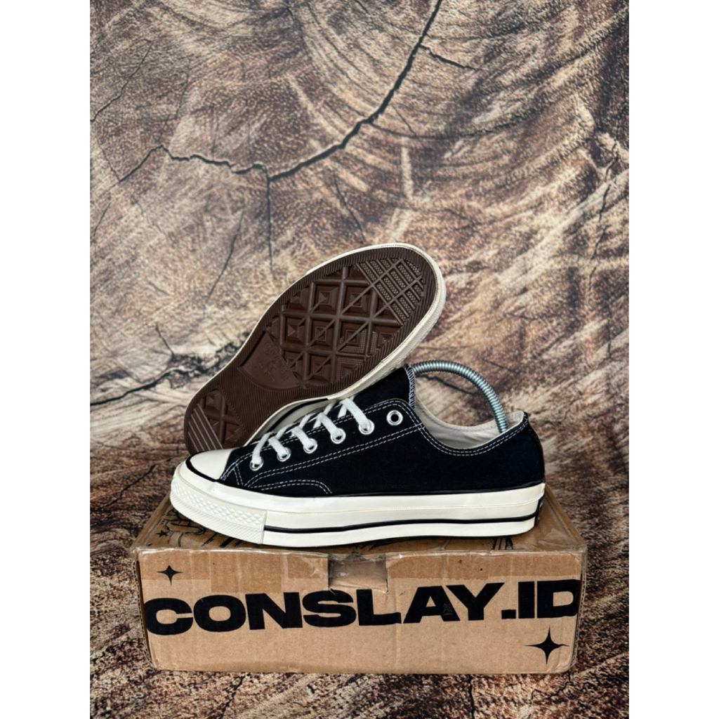 ( Size 39.5 Fit 40 ) Converse CT 70s Hi Black White Non Egret Canvas