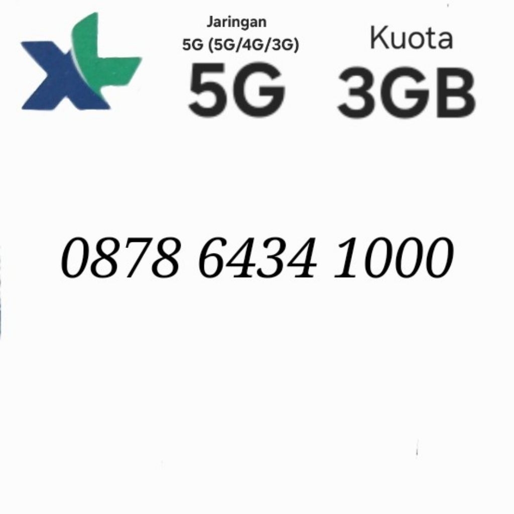 Nomor Cantik XL Kartu Perdana 5G 4G 3GB 3 GB Nomer Angka 12 11 10 DIGIT
