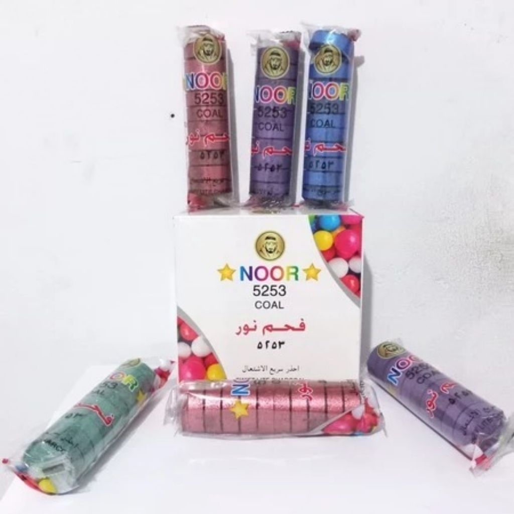 Arang Magic NOOR RAINBOW Warna Warni Coal Arang Perbox