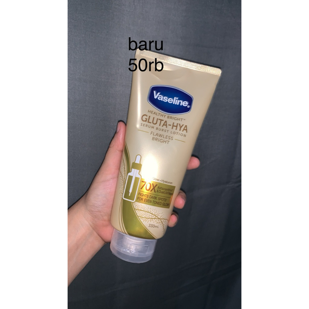 Preloved New Vaseline Gluta-Hya Body Serum Burst Lotion | SPF50 PA+++ Serum Burst Sunscreen | SMOOTH