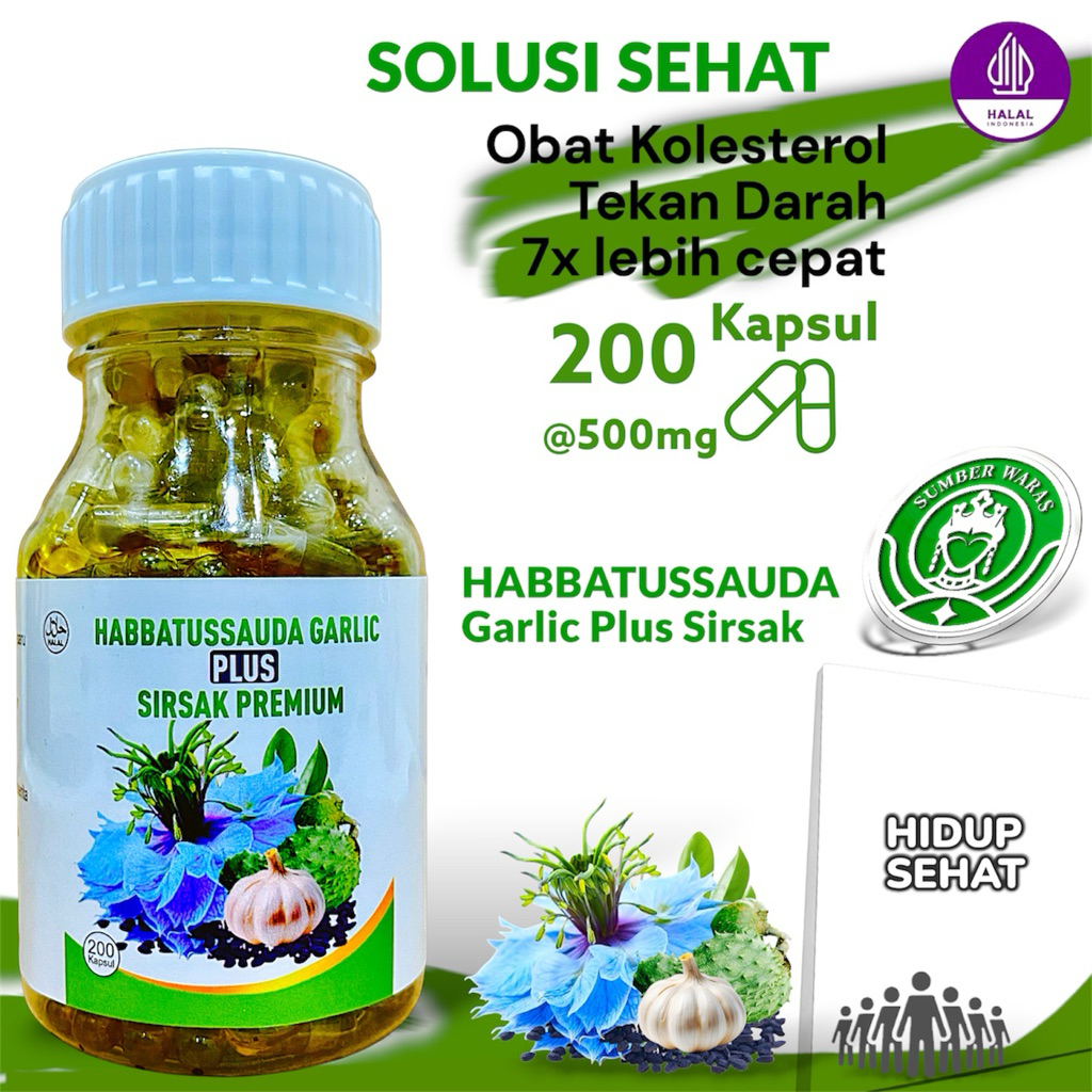 Kapsul Habbatussauda Oil Garlic Plus Sirsak Isi 200 Habbat Sirsak Bawang