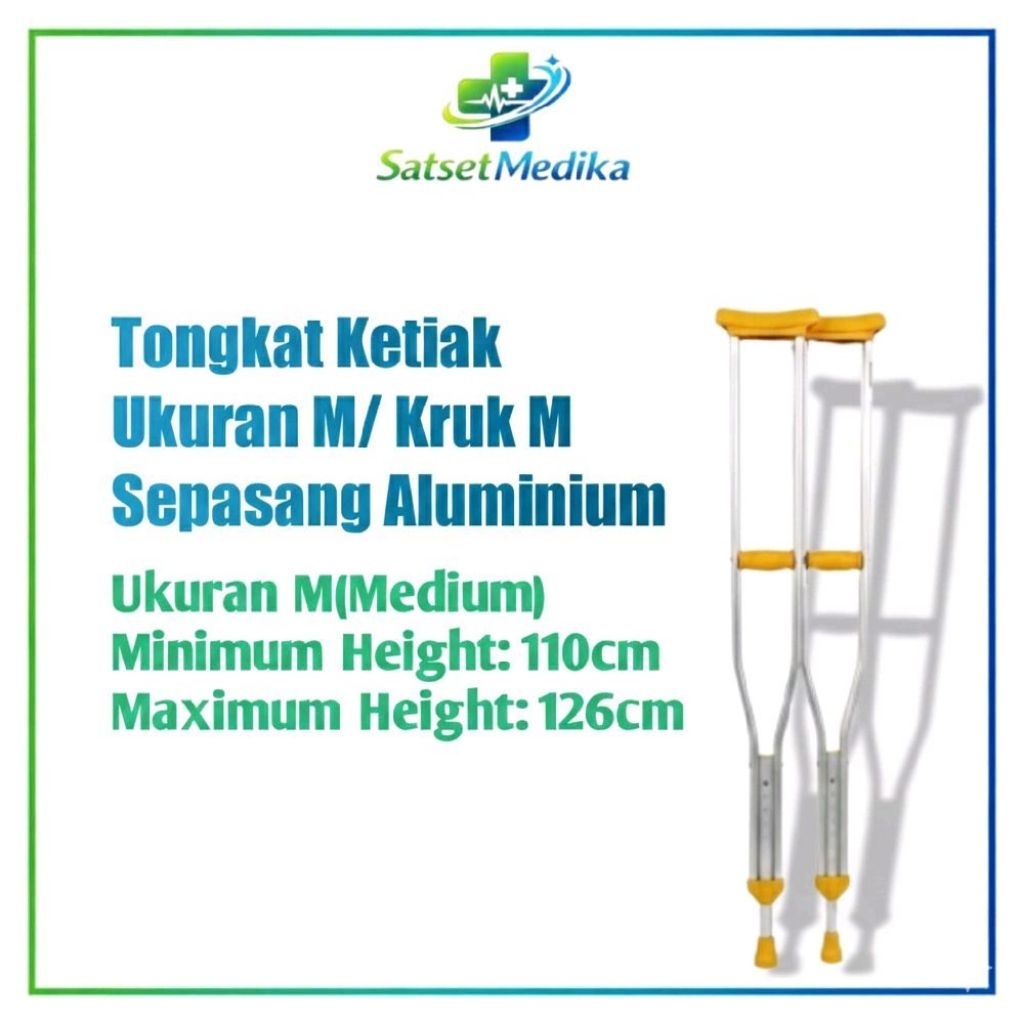 Tongkat Ketiak Ukuran M/ Kruk M Sepasang/ SHIMA SM-8061 Aluminium Axilla Crutches KRUCK SM 8061