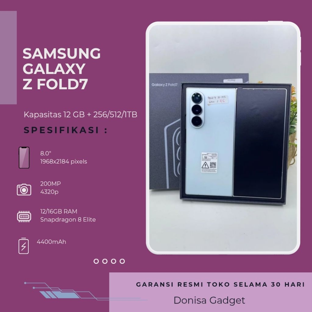 Samsung Galaxy Z Fold7 Fold 7 5G Garansi Resmi SEIN - Unit Second/Bekas