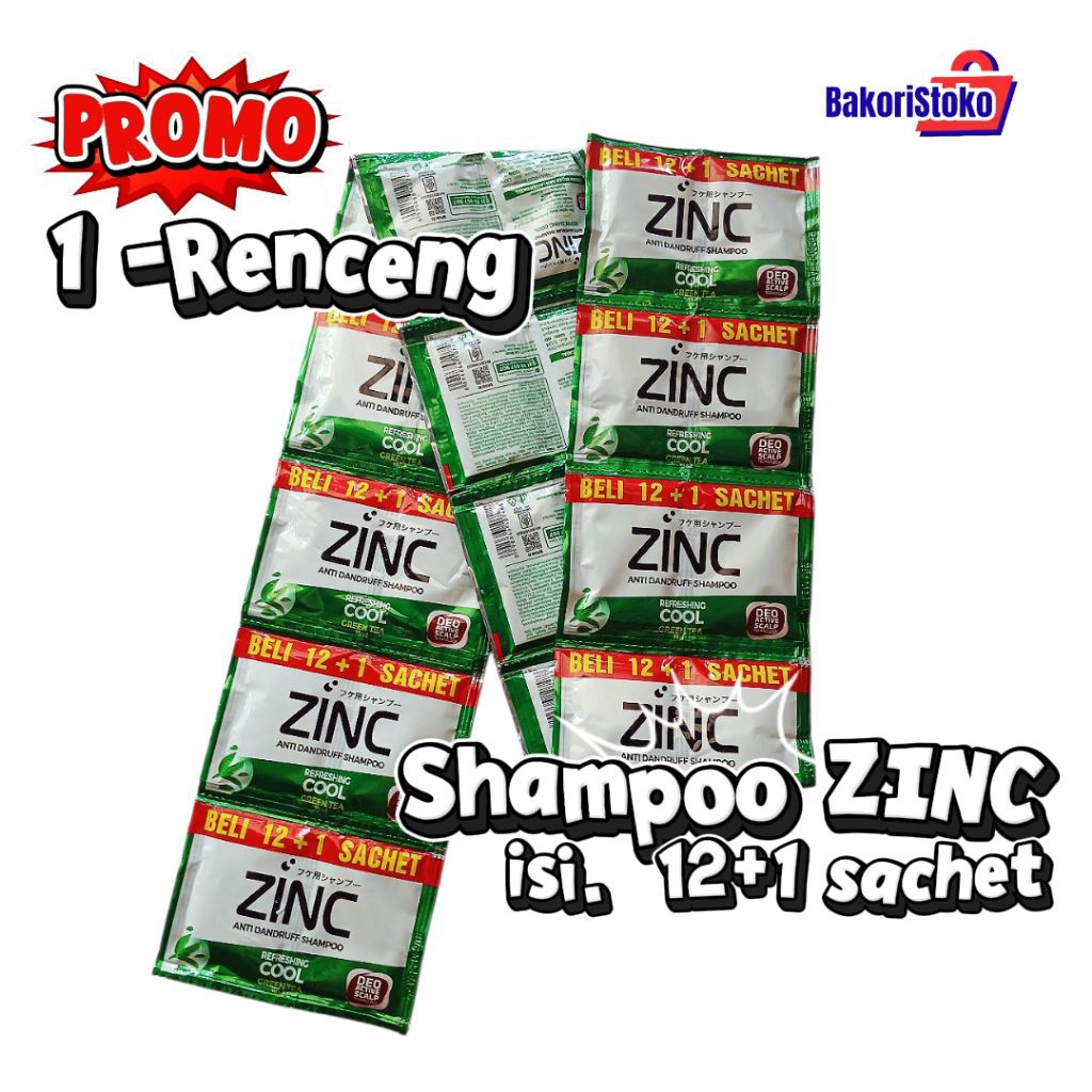 Sampo Zinc 1renceng isi 12+1sachet/ Sampo Zinc 1renceng kemasan 10ml
