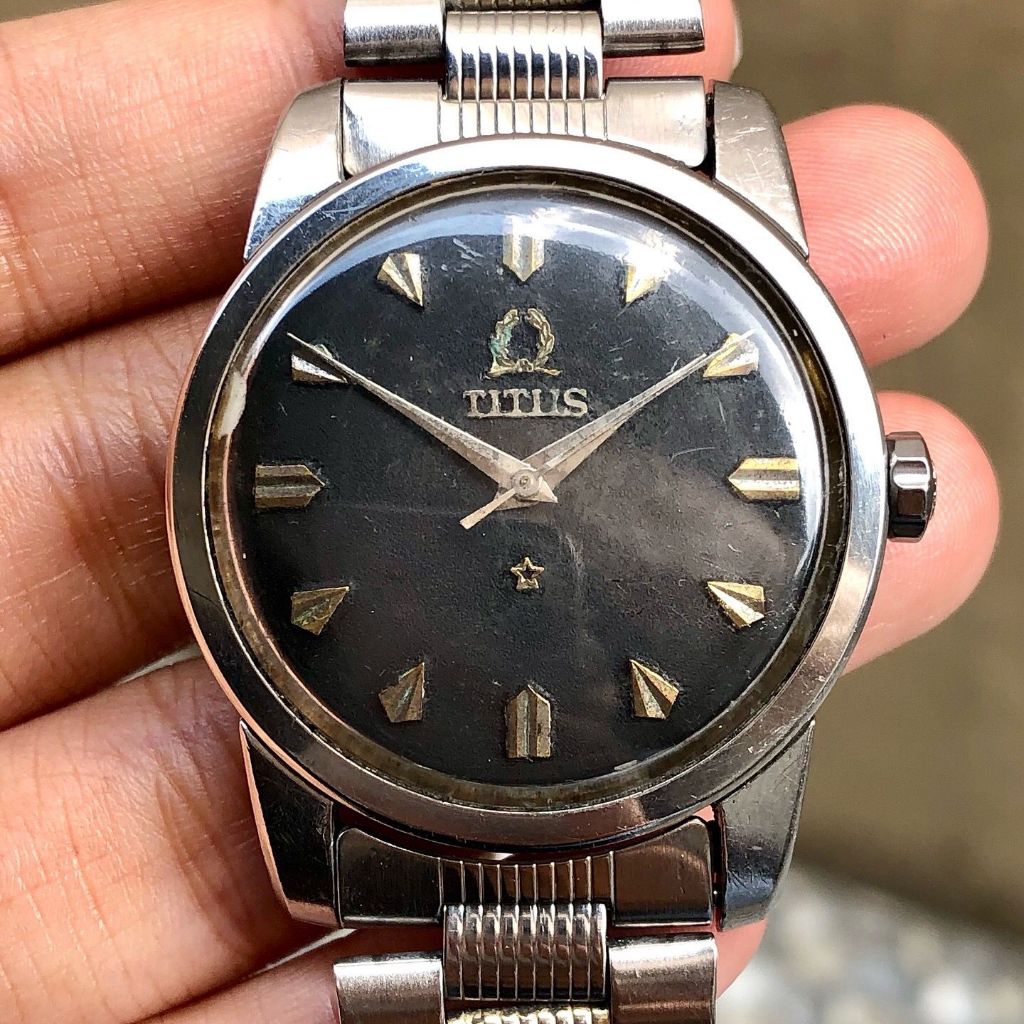 Vintage Titus Black Dial Swiss
