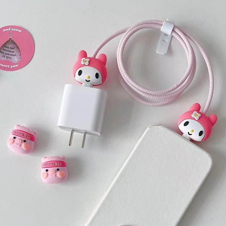 Pelindung Kabel Data Charger 1 set 4 item Set Cable Bite Karakter Universal Cable Bite HP Motif Kart