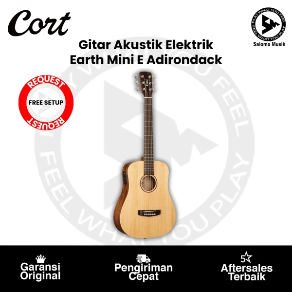 Gitar Akustik Elektrik Cort Earth Mini E Adirondack Original