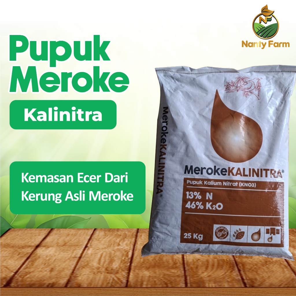 Pupuk Meroke KALINITRA (Ecer 1Kg) - Pupuk Kalium Nitrat KNO3 Mengandung Nitrogen & Kalium Oksida