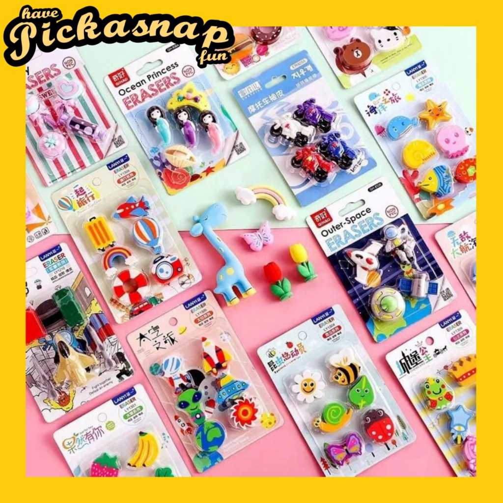 [Pickasnap] Penghapus set lucu | penghapus 3D | penghapus unik dan keren