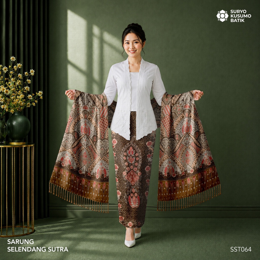 Suryo Kusumo Batik - Kain Batik Tulis Sarung Selendang Sutra Wanita  SLS2