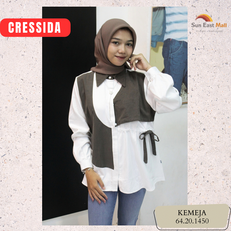 KEMEJA CRESSIDA MODEL KEKINIAN WARNA PUTIH SMOKE TERBARU26 // 64201450