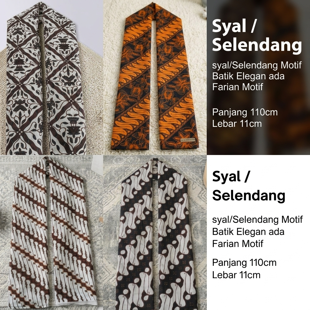 Syal Batik Pria Simple Elegan | Selendang Batik Kondangan & Event Formal