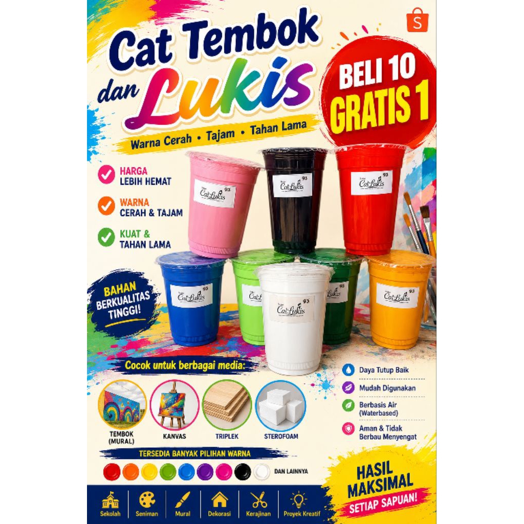 Cat Tembok dan Lukis ukuran Ekonomis Murah