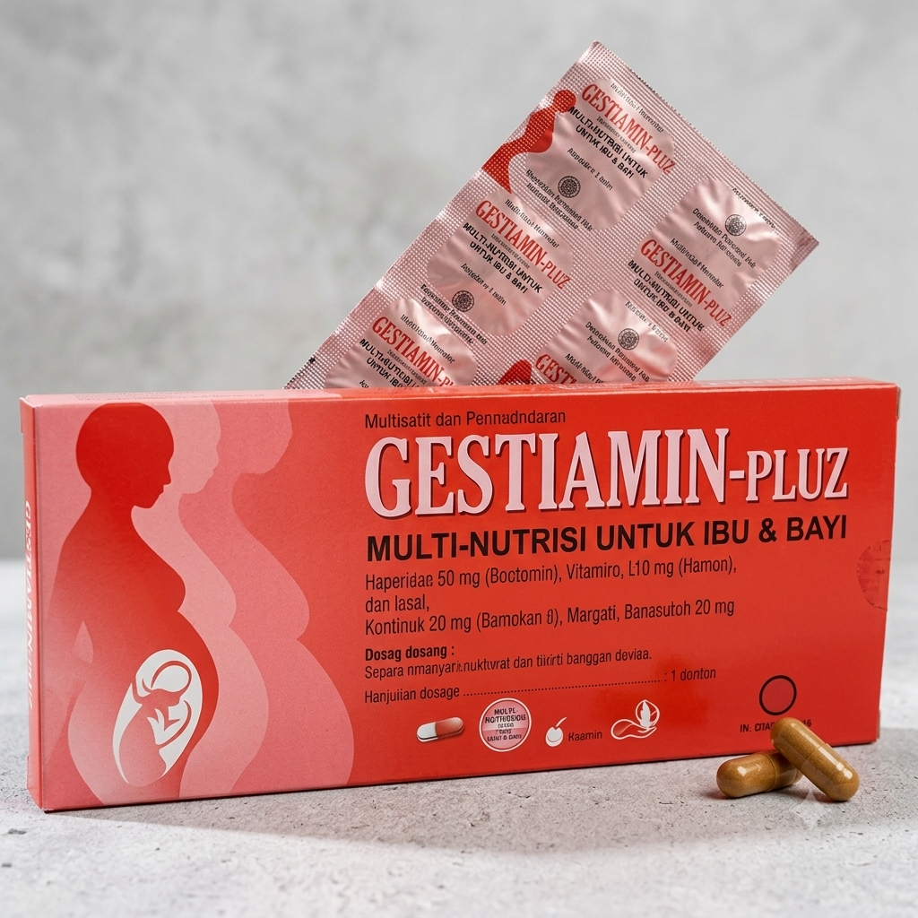 Gestiamin-Pluz Isi 30 Kapsul " BOX " - Multivitamin & Suplemen Nutrisi Lengkap Ibu Hamil & Menyusui 