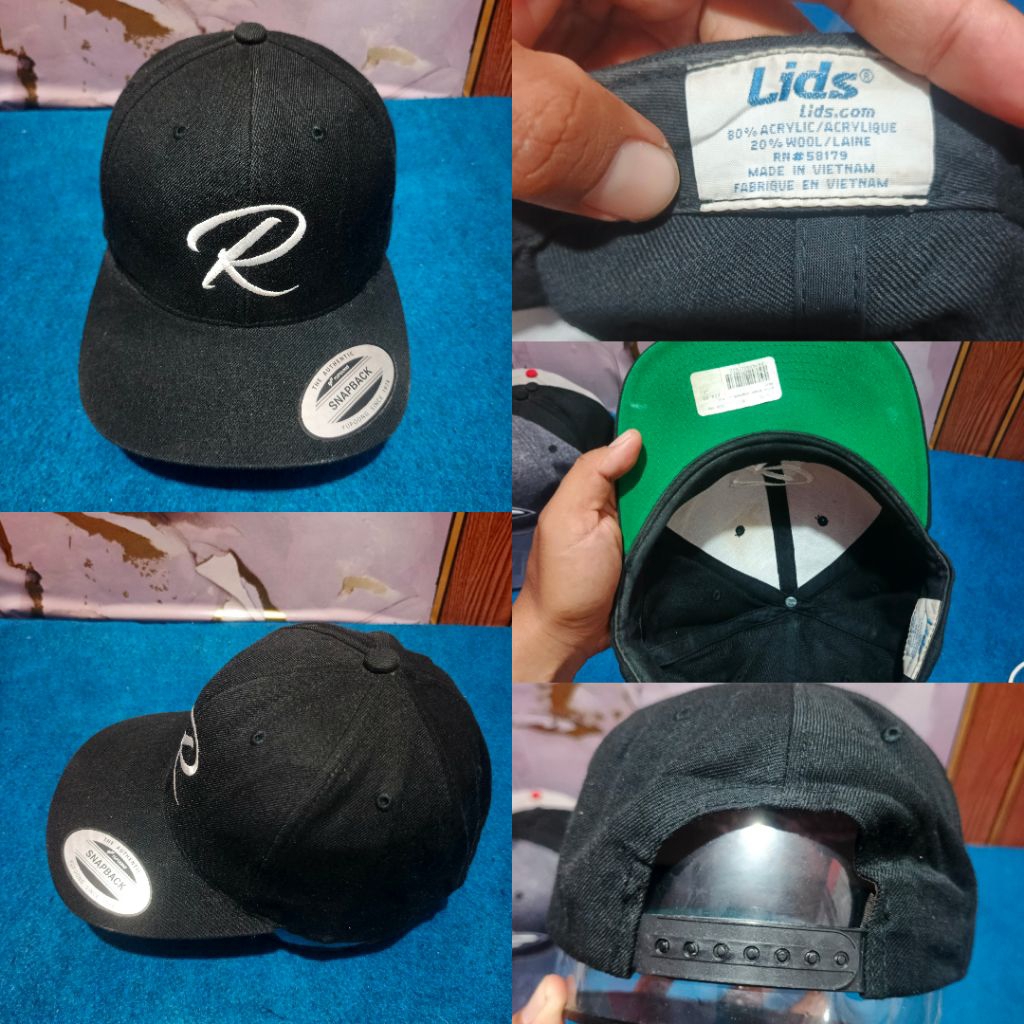 Topi second_Logo R snapback Lids Yupoong