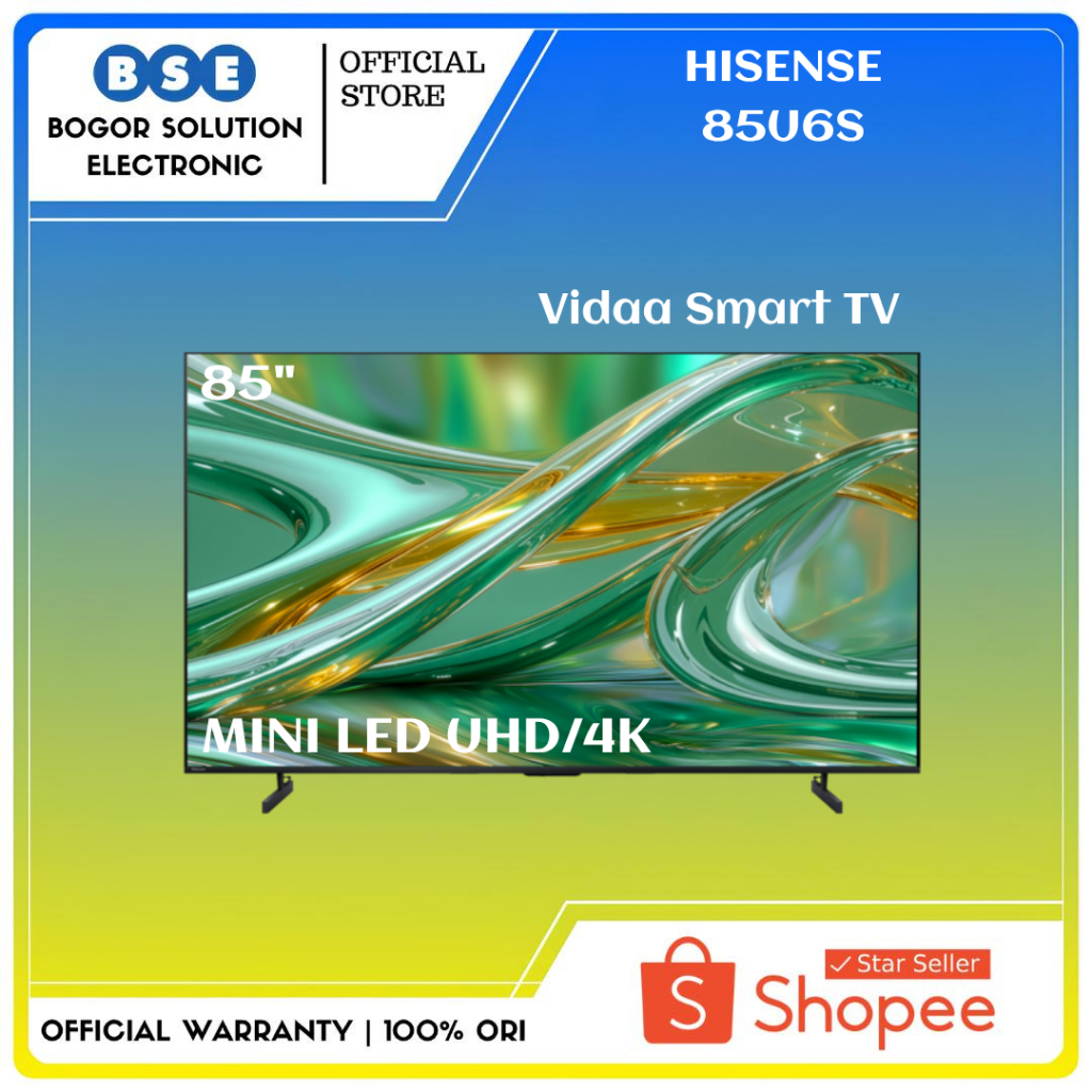 Smart TV Hisense 85U6S Mini LED Pro UHD/4K 85 Inch U6S Vidaa Smart TV Hisense 85 U6S 85 Inci