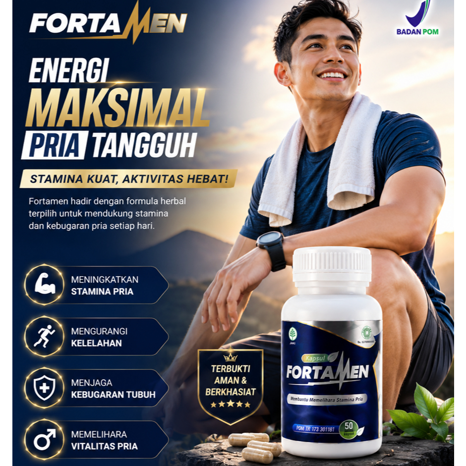 FORTAMEN Obat kebugaran Pria herbal penambah daya tahan dan energi pria