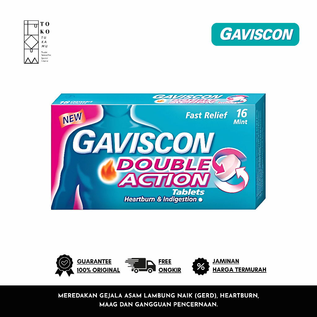 Gaviscon Dual Action Tablets 16 Fast Relief Original