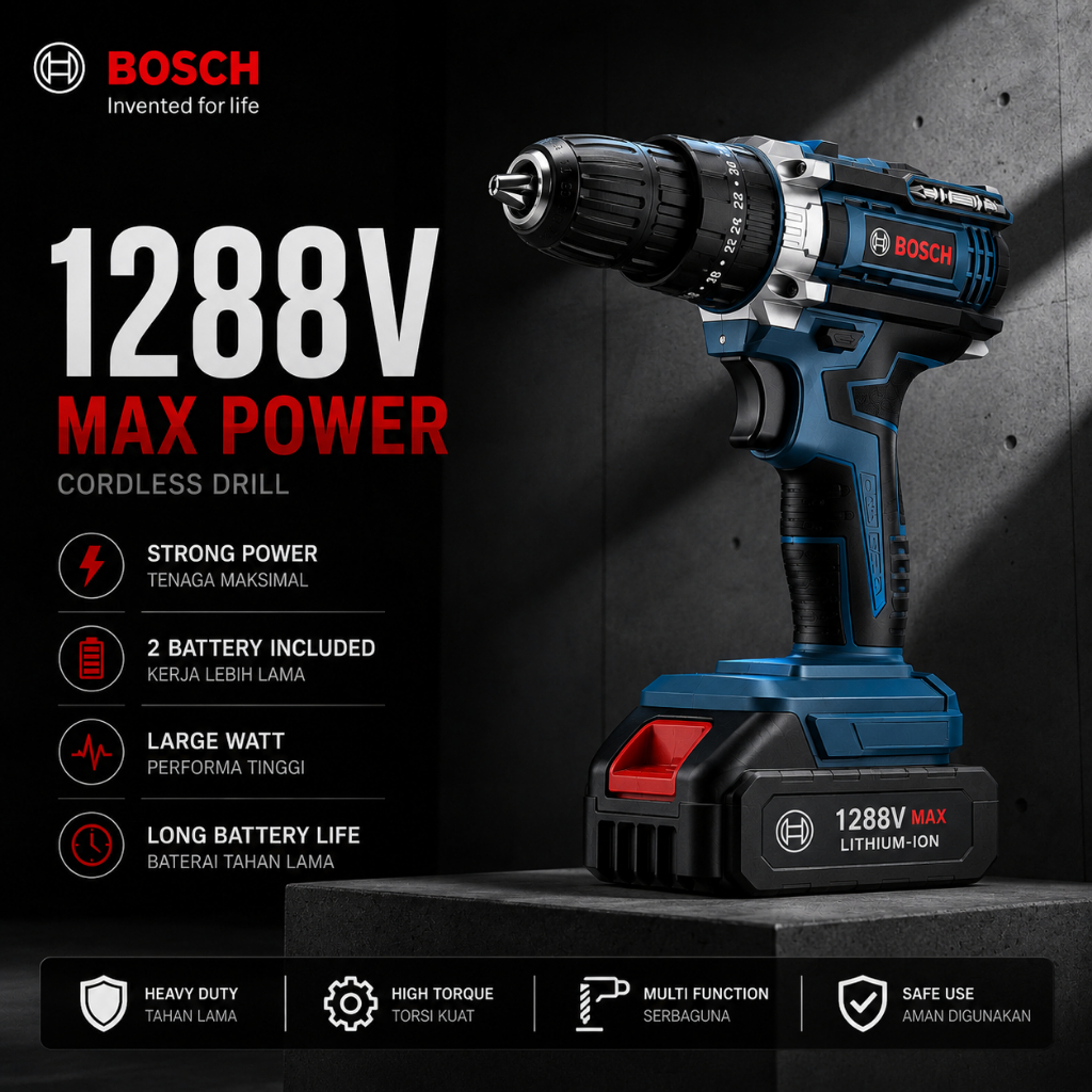 BOSCH Cordless Drill Cordless Drill Impact Drill Hand Drill Cordless Impact Screwdriver Drill Hammer