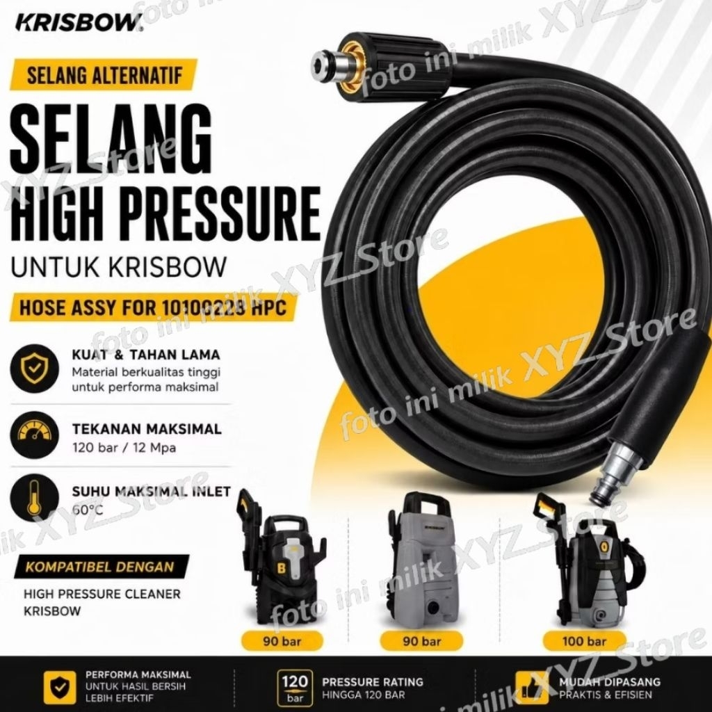 Selang high pressure krisbow / jet washer krisbow / Selang Jet Cleaner Krisbow 5 Meter