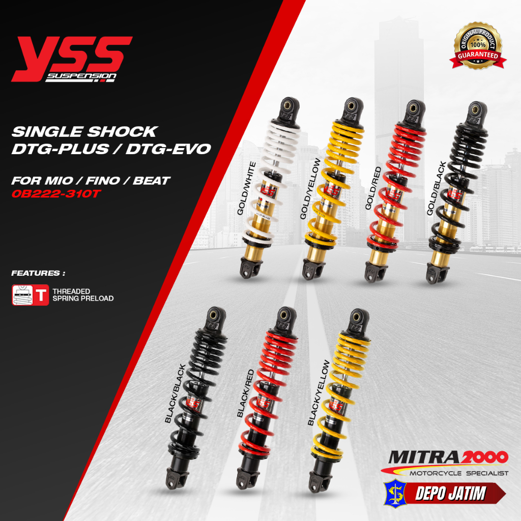 Shock YSS DTG EVO (DTG PLUS) for Mio / Fino / Beat (310T)