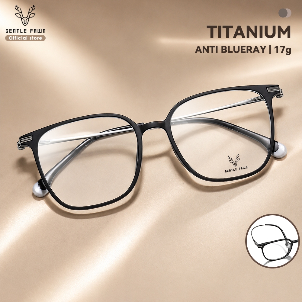 Gentle Fawn Kacamata Antiradiasi Blueray Syle Kotak Simple Bahan Titanium Ringan Fashion TerBaru Pri