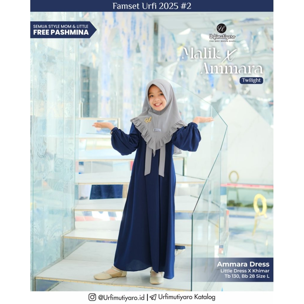 Malik Ammara Family Baju Couple Keluarga Sarimbit Lebaran Couple Gamis Kemeja