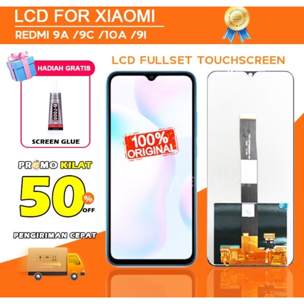 LCD for Redmi 9A LCD Redmi 9C Fullset hp layar Touchscreen