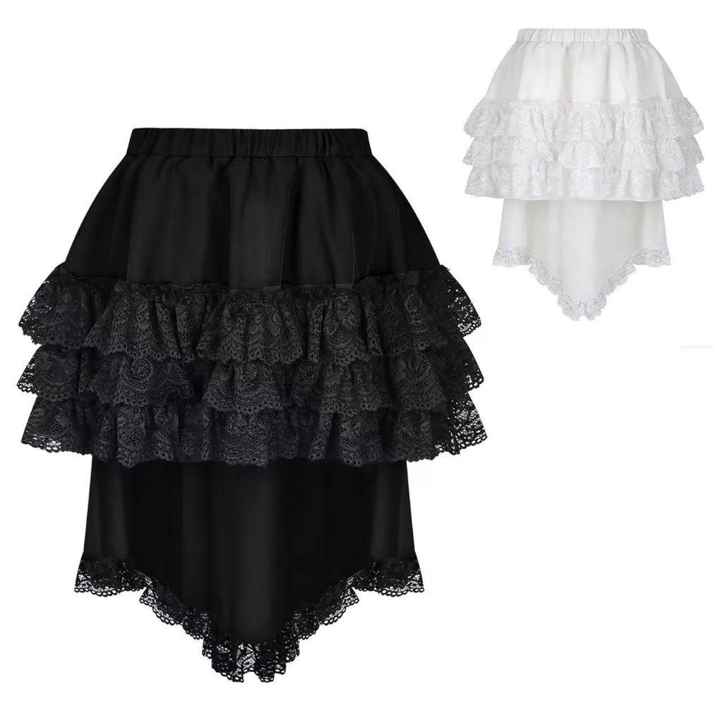 2026 new Gothic women's dark lace irregular short skirt, Victorian retro punk subculture short skirt