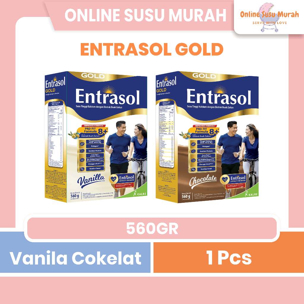 ENTRASOL GOLD PROFIT 560GR COKLAT VANILA 560 GR SUSU DEWASA SSKD