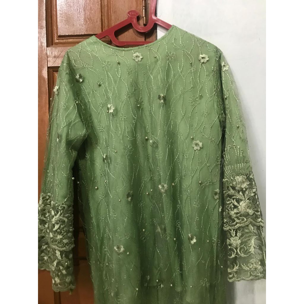 kebaya brukat|tunik brukat| warna sage