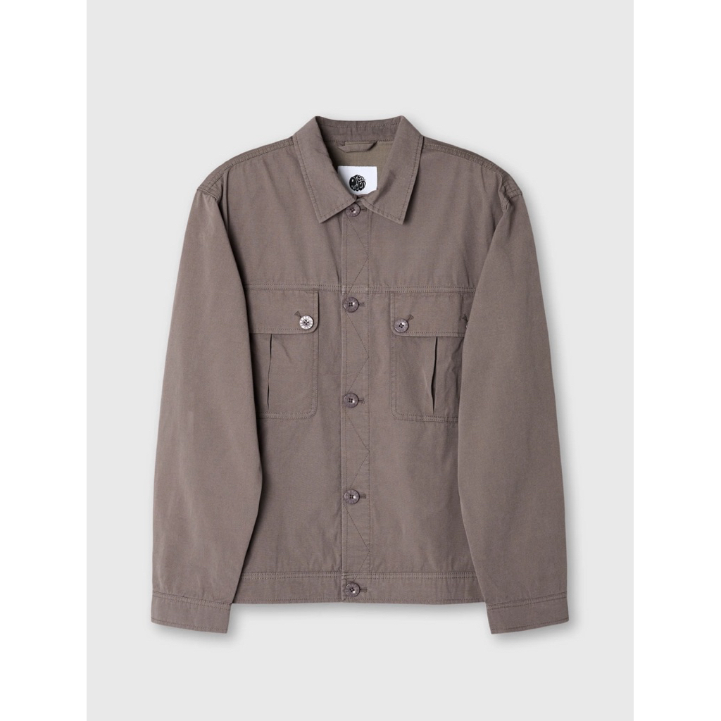 Pretty Green Bostal Solid Overshirt In Grey