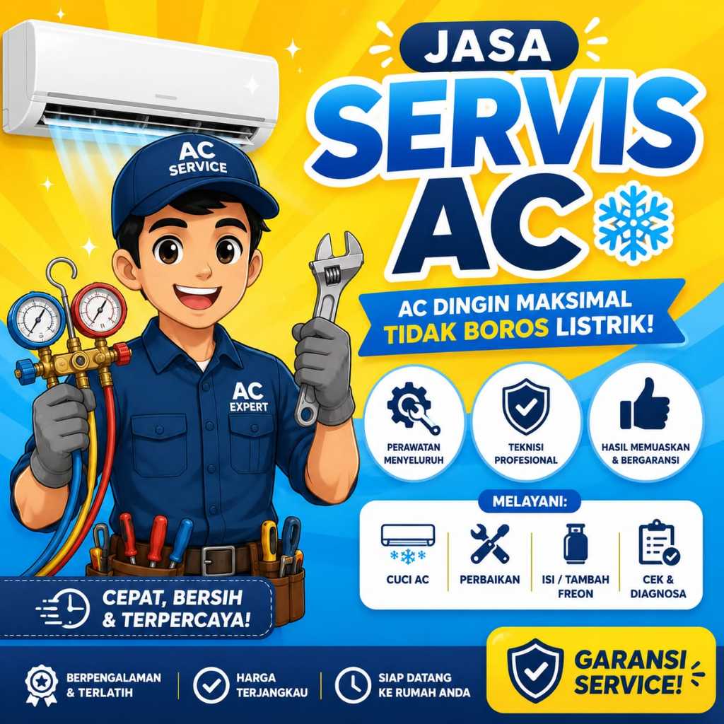 SERVICE AC/CUCI AC/BONGKAR PASANG/TAMBAH FREON JAKARTA - BEKASI