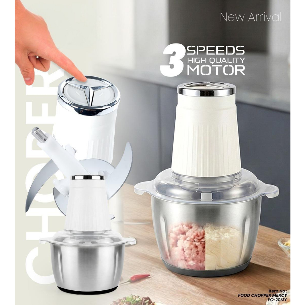 Meat Grinder MERCY Stainless 2 Lt - Food Chopper - Blender Capsule Cutter - Gilingan Daging
