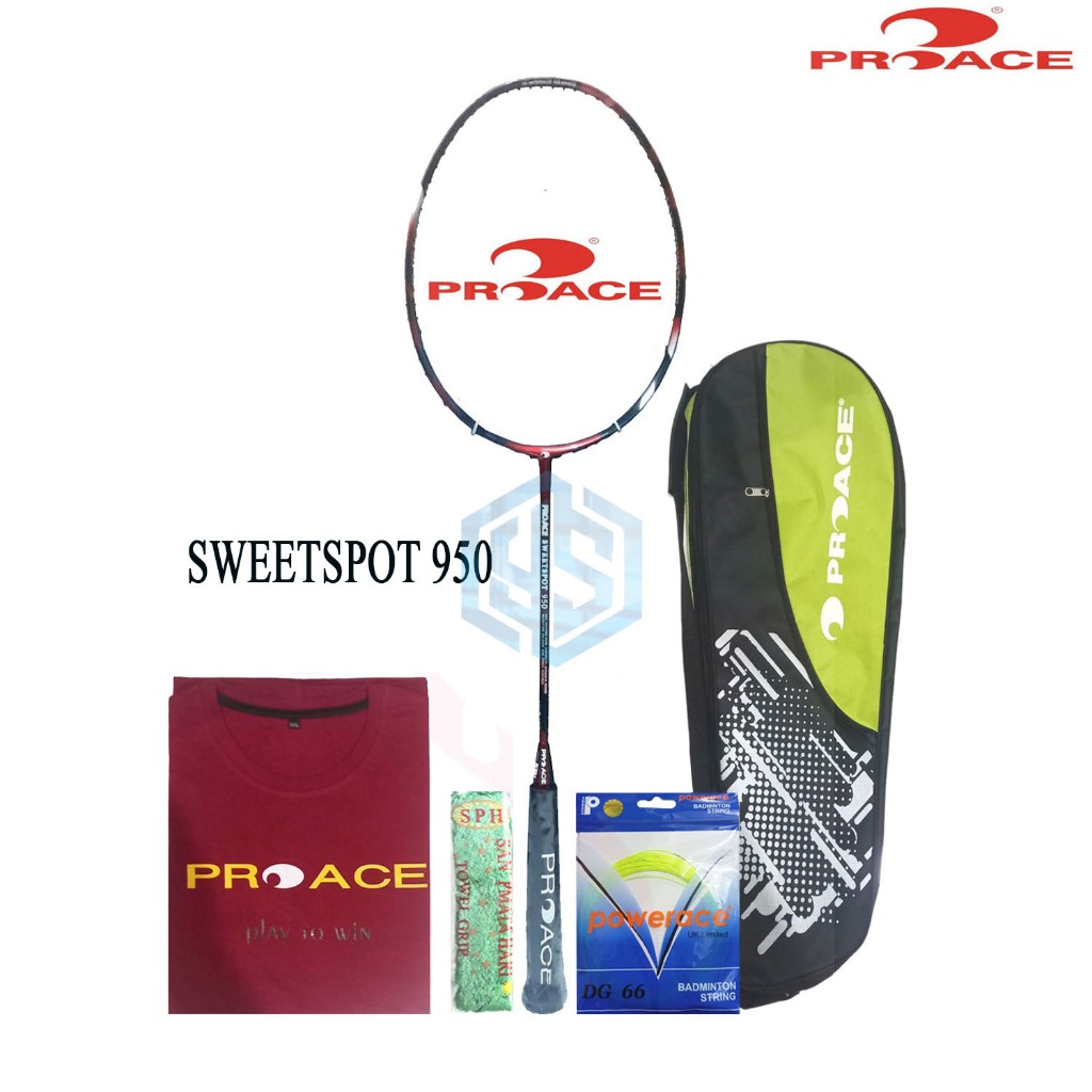 Raket ProAce Sweetspot 950 Bonus Komplit Raket Badminton Pro Ace Sweetspot 950