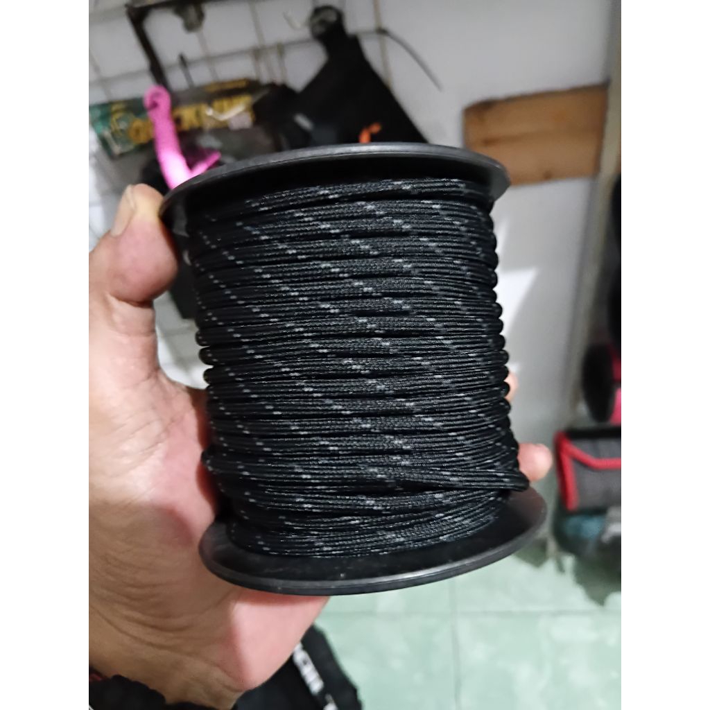 tali prusik gembul 5mm motif Paracord 1 roll 30m