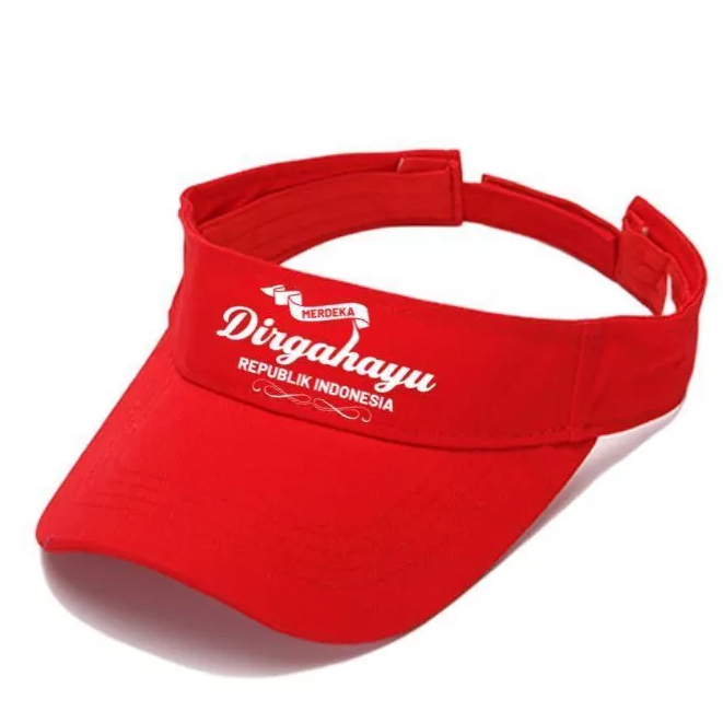 Topi Visor Dirgahayu Republik Indonesia Merdeka Topi Lapangan Tenis Golf Agustusan Merah Premium