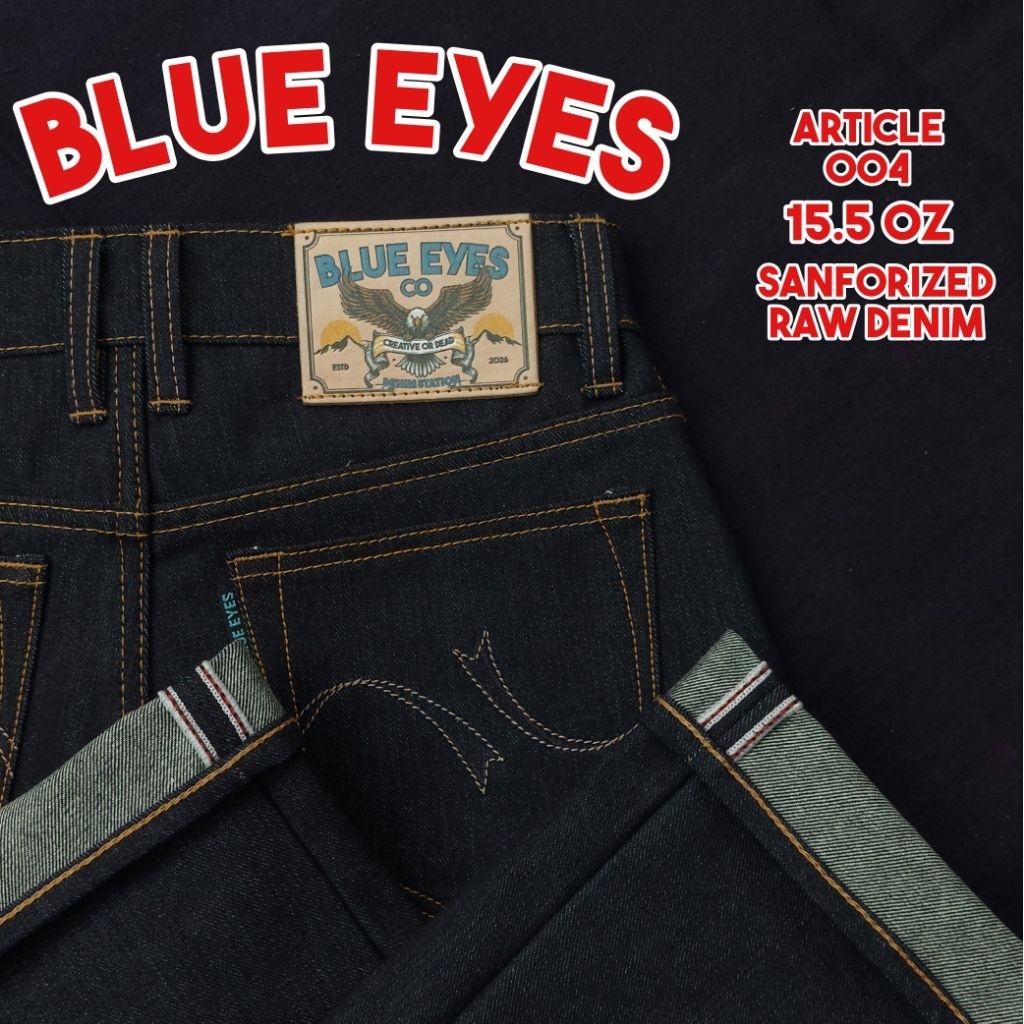 BLUE EYES raw denim selvedge acc article 004 selvedge denim sanforized