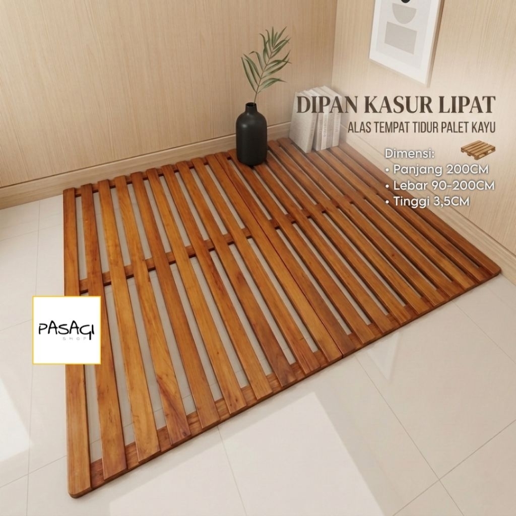 Dipan Kasur Kayu Lipat / Alas Kasur Palet Lipat / Dipan lantai minimalis