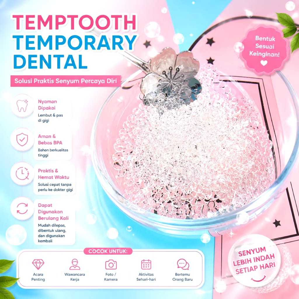 TEMPORARY TOOTH/TEMPTOOTH Penambal Gigi/ Temptooth (Azzahratoserba22)